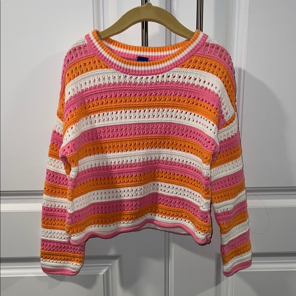 Old Navy Pink and Orange Striped Sweater - Picture 1 of 2